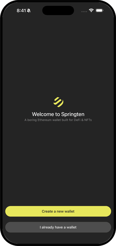 Springten onboarding screen