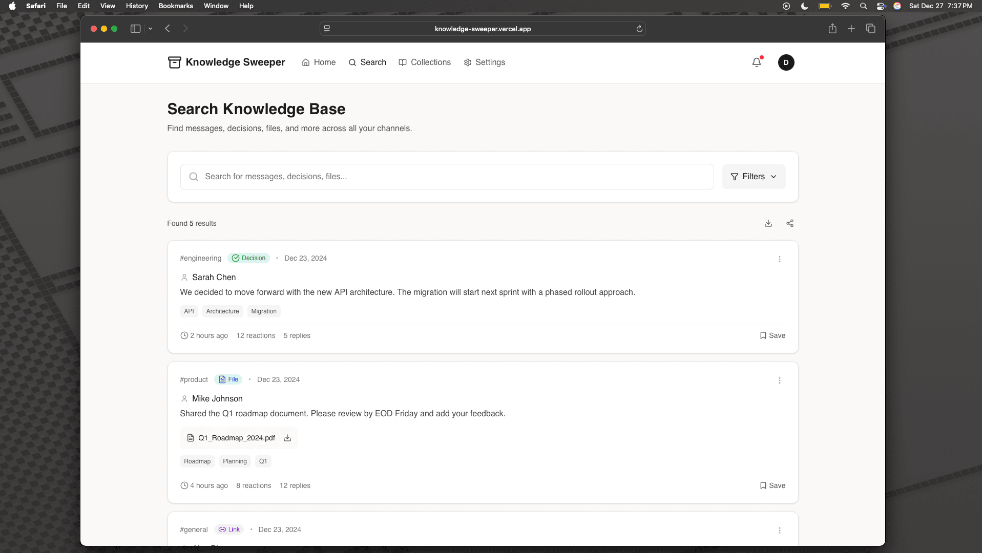 Knowledge Sweeper screenshot
