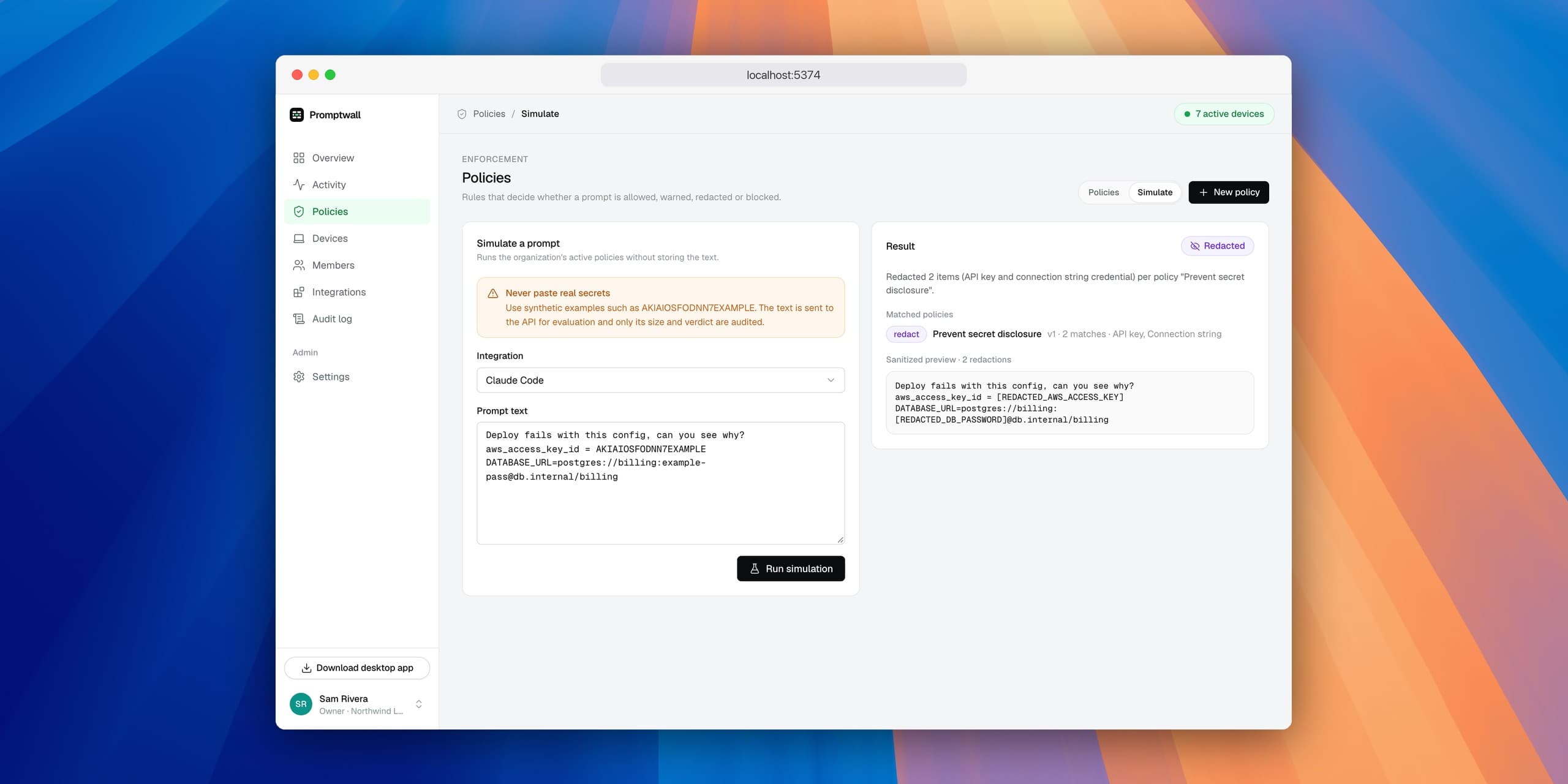 Promptwall screenshot